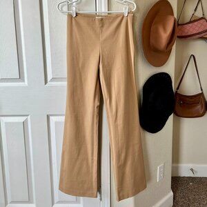 Doncaster Tan High Rise Flare Dress Pants | Minimalist Career Trousers